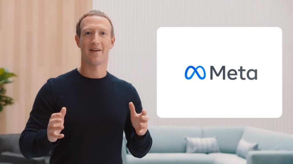 mark zuckerberg, ceo do facebook, anunciando a mudança do nome da empresa para meta, em alusão ao metaverso