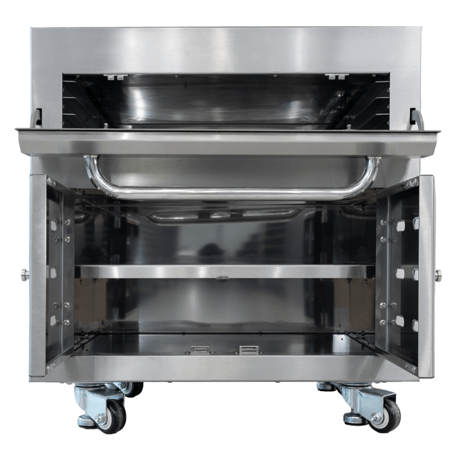 Fotografias do Forno a Carvão Suprême com Gabinete Móvel em Inox 430.