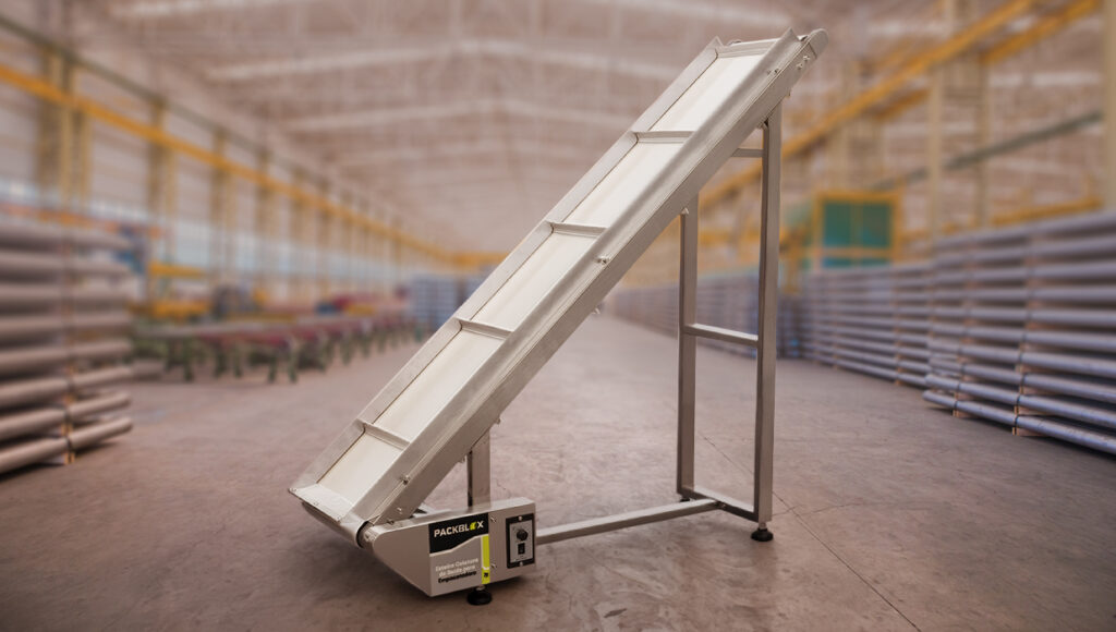 Imagens da Esteira Coletora de Produtos da Packblox.