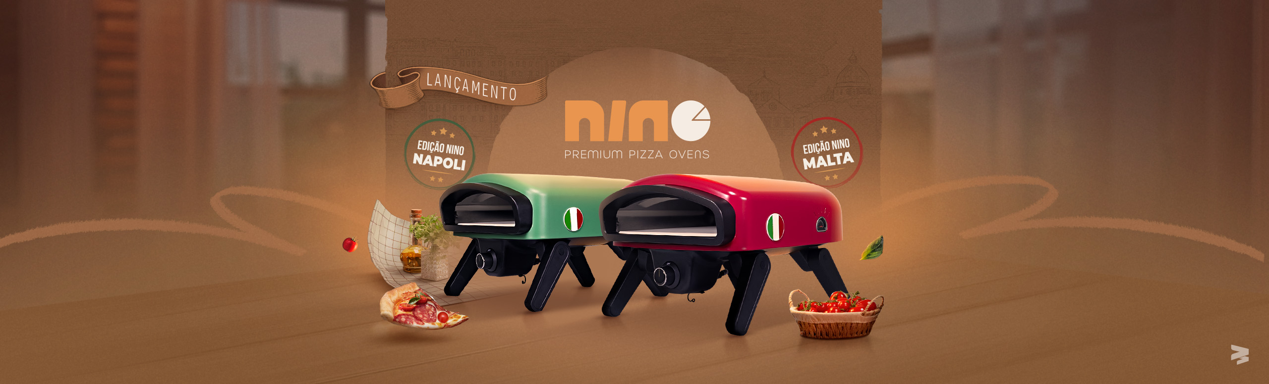 Banners ilustrativos das marcas Nino, C-RES7 e Packblox, representando a identidade evidente das marcas da Cetro.