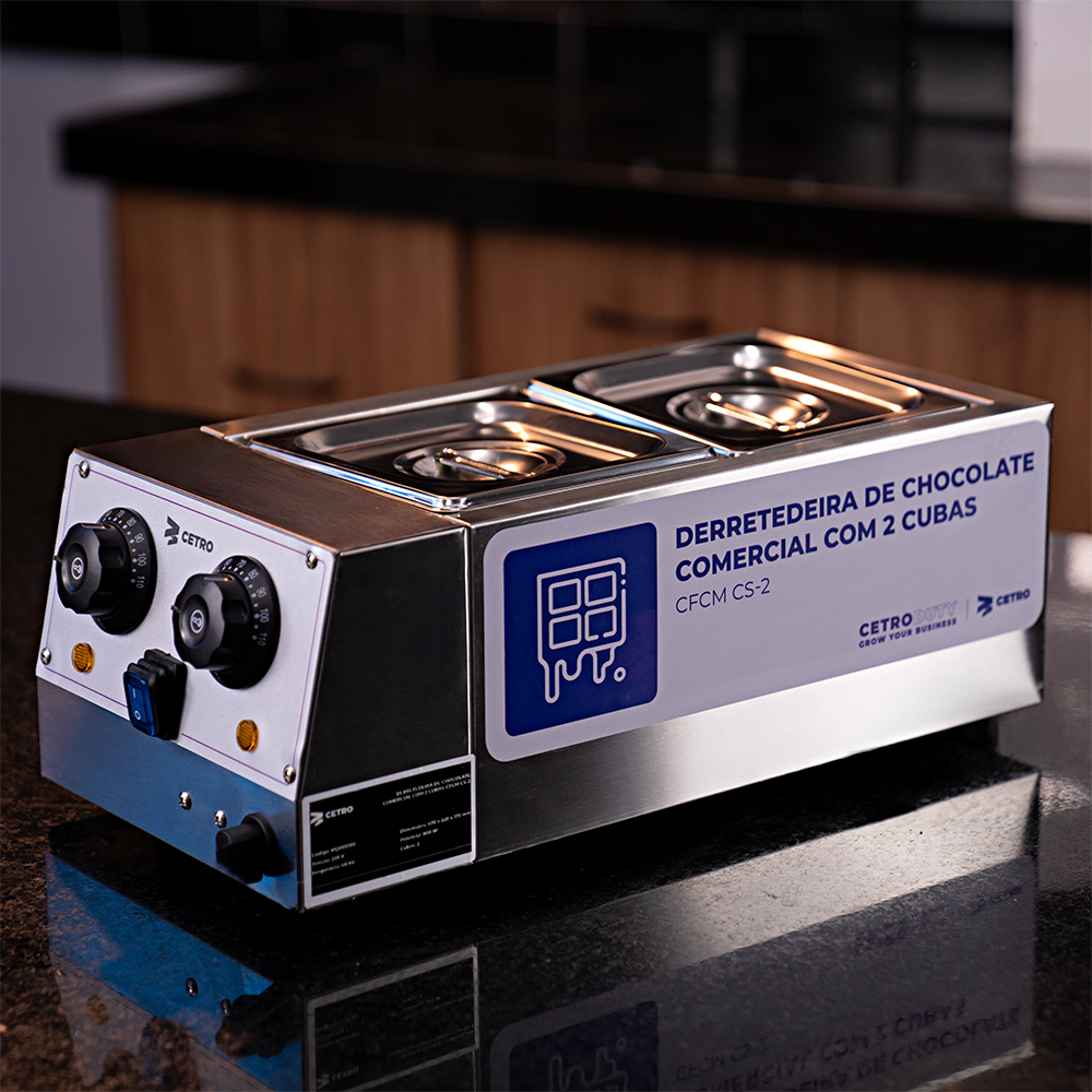 Imagens da Derretedeira de Chocolate com 2 Cubas da Cetro.