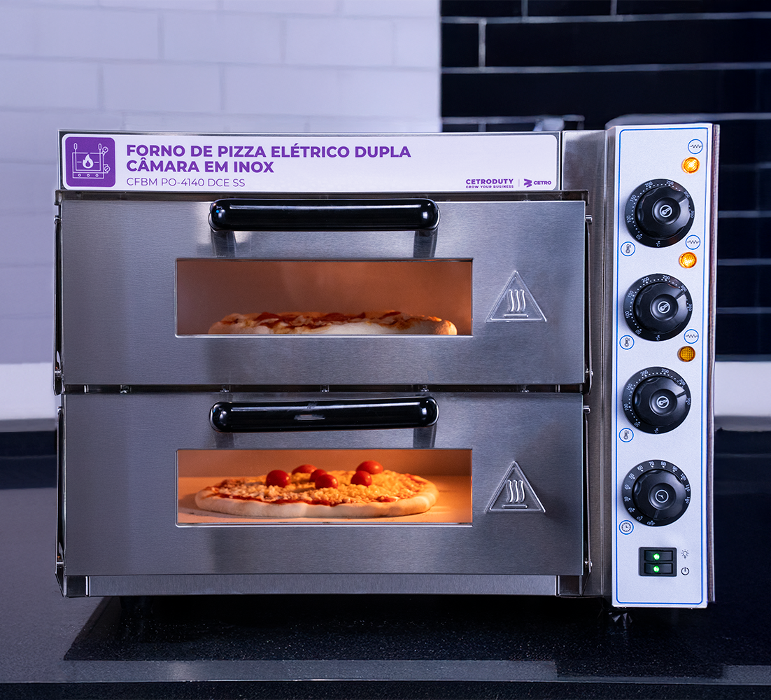 Fotografias dos Fornos de Pizza Elétricos da Cetro.