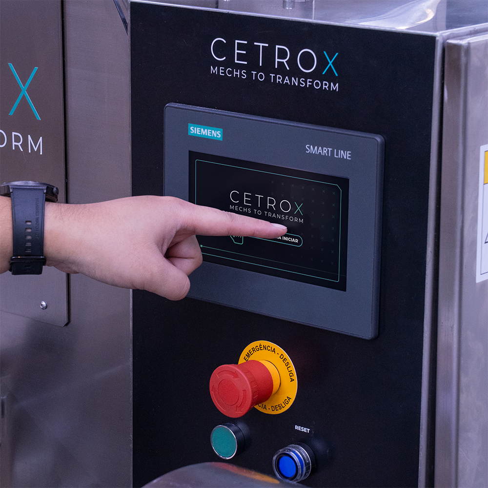 Painel e visão geral da Flow Pack para Balas da CetroX.